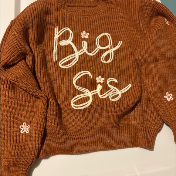 Kids' Brown Sweater with White Embroidery - Picture 2 of 4